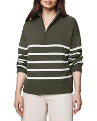 Splendid - Georgie Stripe Oversize Quarter Zip Sweater - Lyst