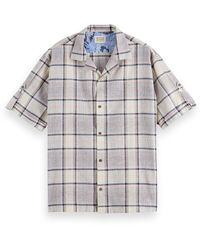 Scotch & Soda - Short Sleeve Organic Cotton & Linen Button-up Camp Shirt - Lyst