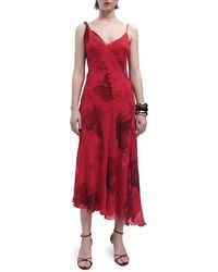Mango - Amapola Floral Asymmetric Midi Dress - Lyst