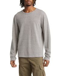 Officine Generale - Stripe Long Sleeve Cotton & Linen T-shirt - Lyst