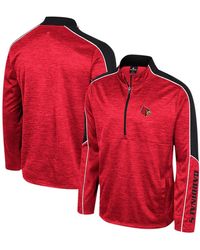 Men's Colosseum Red Louisville Cardinals Marled Half-Zip Jacket