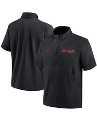 Nike - Ohio State Buckeyes 2024 Sideline Coach Short Sleeve Half-Zip Hoodie Jacket - Lyst
