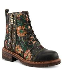 Spring Step - Cordea Floral Lace-Up Boot - Lyst