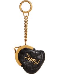 Saint Laurent - Gaby Leather Coin Pouch Key Ring - Lyst