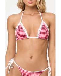 LSPACE - Samba Embroidered Trim Bikini Top - Lyst
