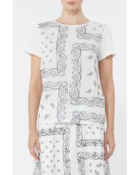 Weekend by Maxmara - Bandana Print Mixed Media Tee - Lyst