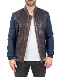 Maceoo - Mixed Media Leather Jacket - Lyst