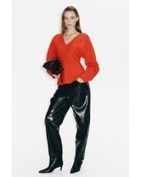 H&M - Knitted V-Neck Top - Lyst