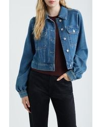 PAIGE - Pacey Crop Denim Jacket - Lyst