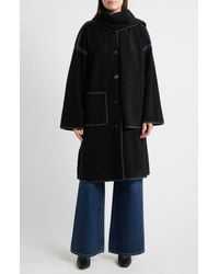BCBGMAXAZRIA - Embroidered Bouclé Coat With Scarf - Lyst