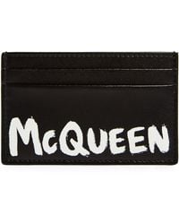 Alexander McQueen - Graffiti Logo Leather Card Holder - Lyst