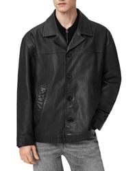 AllSaints - Bradwell Boxy Leather Coat - Lyst