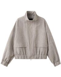 Mango - Check Bomber Jacket - Lyst