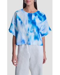 DKNY - Pattern Boxy Linen Top - Lyst