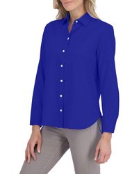 Foxcroft - Meghan Linen Blend Button-up Shirt - Lyst