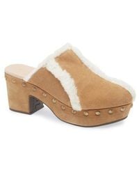 Chocolat Blu - Greer Genuine Shearling Platform Clog - Lyst