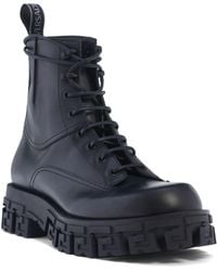 Versace - Greca Portico Lace-up Boot - Lyst
