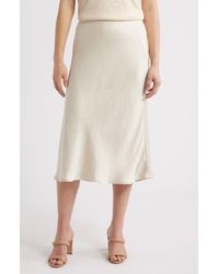 Anne Klein - Pull-On Satin Bias Cut Skirt - Lyst