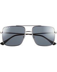 Ray-Ban - 56Mm Polarized Square Sunglasses - Lyst