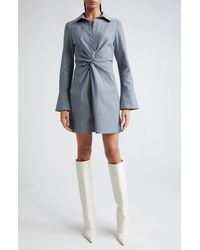 Cinq À Sept - Mckenna Twist Front Long Sleeve Denim Minidress - Lyst