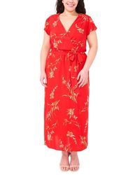 Cece - Floral Faux Wrap Maxi Dress - Lyst