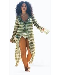 FASHION-SZN CURVE - Curve Tie Dye Ruffle Resort Kaftan - Lyst