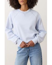 Marine Layer - Cloud 9 Reversible Organic Cotton Blend Fleece Crewneck Sweatshirt - Lyst