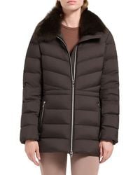 Moose Knuckles - Belle Cote Genuine Shearling Collar Water Repellent 800 Fill Power Down Puffer Jacket - Lyst