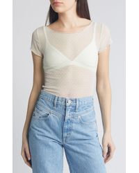 Free People - On The Dot Mesh Baby Tee - Lyst
