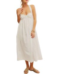 Free People - Poppy Cotton Seersucker Midi Dress - Lyst
