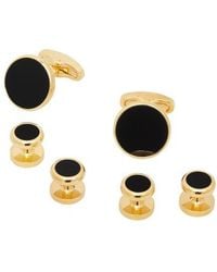 Link Up - Classic Round Plated Gemstone Cufflinks And Tuxedo Studs - Lyst