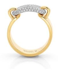 Michael M - Luxe Link Pave Two Tone Ring - Lyst