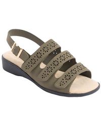 Comfortview - The Sutton Suede-Like Adjustable Sandal - Lyst