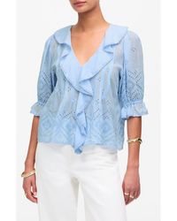 Madewell - Pintuck Ruffle Puff Sleeve Top - Lyst