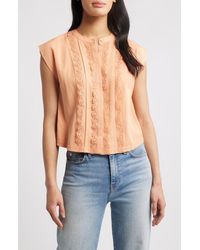 Wit & Wisdom - Embellished Cap Sleeve Button-Up Shirt - Lyst