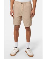 Scotch & Soda - Flat Front Slub Cotton & Linen Twill Drawstring Bermuda Shorts - Lyst