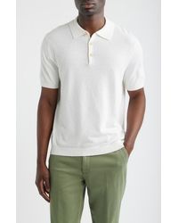 Scott Barber - Solid Bouclé Polo - Lyst