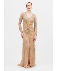 Beauut - Embellished Sequin Beaded Maxi Dress With V-Neck - Lyst