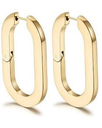 Jane Basch - Flat Oval Hinge Hoop Earrings - Lyst