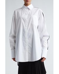Peter Do - Contrast Stripe Cotton Button-up Shirt - Lyst