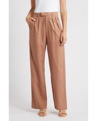 Wayf - Naomi Linen Blend Straight Leg Pants - Lyst