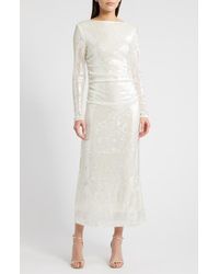 Wayf - Kieran Sequin Cowl Back Long Sleeve Cocktail Dress - Lyst