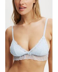 Cotton On - Holly Lace Triangle Padded Bralette - Lyst