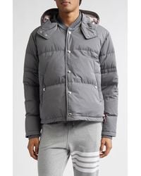 Thom Browne - Down Bomber Puffer Jacket With Removable Hood - Lyst