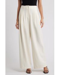 Wayf - Mischa Clean Waist Pleated Wide Leg Pants - Lyst