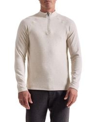Bugatchi - Brushed Cotton Blend Quarter Zip Pullover - Lyst