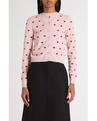 Valentino Garavani - Heart Jacquard Cashmere Cardigan - Lyst