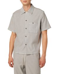 Hudson Jeans - Short Sleeve Linen Blend Button-up Camp Shirt - Lyst