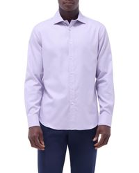 Bugatchi - Axel Shaped Fit Jacquard Button-Up Shirt - Lyst