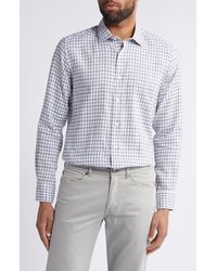Scott Barber - Tattersall Check Linen Twill Button-up Shirt - Lyst